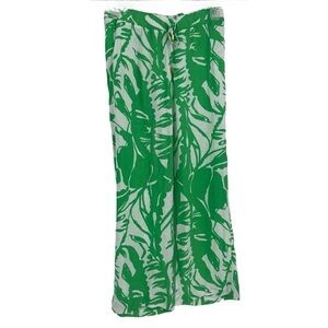 Lilly Pulitzer for Target Palazzo Pants Green White Tropical Palm Leaf Size XS